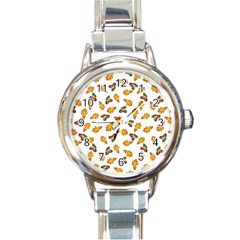 Oak Leaves And Acorns Round Italian Charm Watch by SychEva