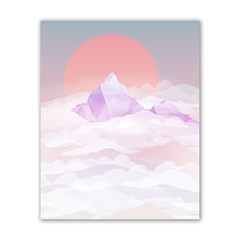 Mountain Sunset Above Clouds Poster 16  X 20 