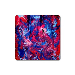 Painted Feathers Square Magnet by kaleidomarblingart