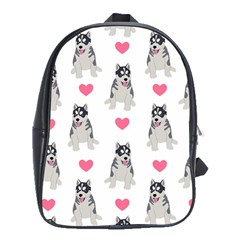 Little Husky With Hearts School Bag (xl)