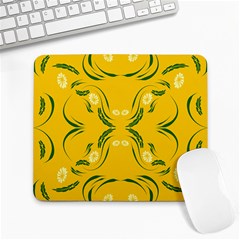 Floral Folk Damask Pattern Fantasy Flowers Floral Geometric Fantasy Large Mousepads by Eskimos