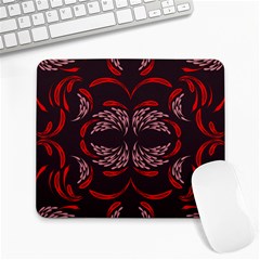 Floral Folk Damask Pattern Fantasy Flowers Floral Geometric Fantasy Large Mousepads by Eskimos