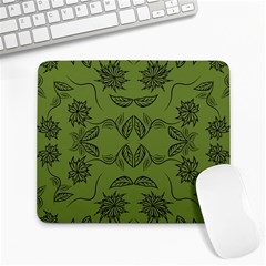 Floral Folk Damask Pattern Fantasy Flowers Floral Geometric Fantasy Large Mousepads by Eskimos