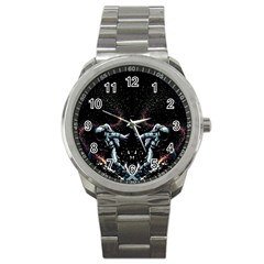 Digital Illusion Sport Metal Watch by Sparkle