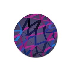 3d Lovely Geo Lines Rubber Coaster (round) by Uniqued