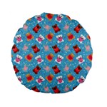 Cute Cats And Bears Standard 15  Premium Flano Round Cushions Front