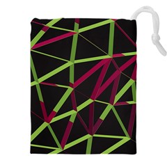 3d Lovely Geo Lines X Drawstring Pouch (4xl) by Uniqued