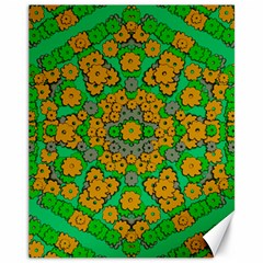 Stars Of Decorative Colorful And Peaceful  Flowers Canvas 11  X 14  by pepitasart