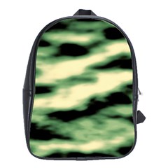 Green  Waves Abstract Series No14 School Bag (large) by DimitriosArt