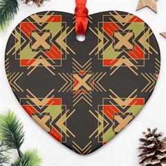 Abstract Geometric Design    Heart Ornament (two Sides) by Eskimos