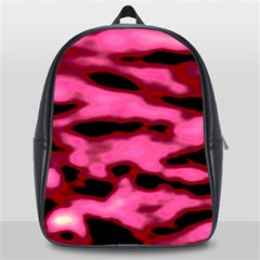 Pink  Waves Flow Series 9 School Bag (large) by DimitriosArt