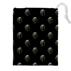 Creepy Head Sculpture With Respirator Motif Pattern Drawstring Pouch (4xl) by dflcprintsclothing