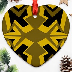 Abstract Pattern Geometric Backgrounds   Heart Ornament (two Sides) by Eskimos