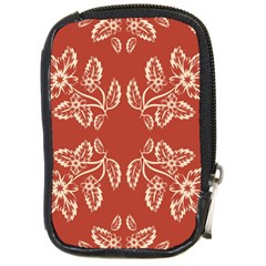 Floral Folk Damask Pattern Fantasy Flowers Floral Geometric Fantasy Compact Camera Leather Case by Eskimos