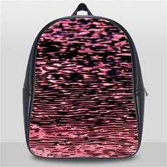 Pink  Waves Flow Series 11 School Bag (xl) by DimitriosArt