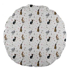 Cute Rabbit Large 18  Premium Round Cushions by SychEva