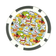 Comic Pow Bamm Boom Poof Wtf Pattern 1 Poker Chip Card Guard by EDDArt