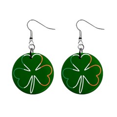 Shamrock Irish Clover St Patrick Mini Button Earrings