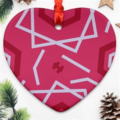 Abstract Pattern Geometric Backgrounds   Heart Ornament (two Sides) by Eskimos