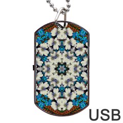 Paradise Flowers And Candle Light Dog Tag Usb Flash (one Side) by pepitasart