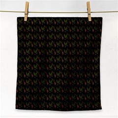 Fern Pattern 2 Black Face Towel by violetheavensky