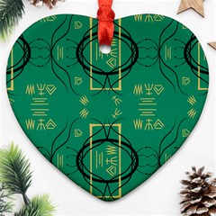 Abstract Pattern Geometric Backgrounds   Heart Ornament (two Sides) by Eskimos