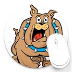 Bulldog-cartoon-illustration-11650862 Round Mousepads Front