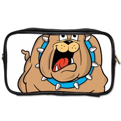 Bulldog-cartoon-illustration-11650862 Toiletries Bag (one Side) by jellybeansanddinosaurs