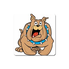 Bulldog-cartoon-illustration-11650862 Square Magnet by jellybeansanddinosaurs