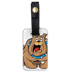 Bulldog-cartoon-illustration-11650862 Luggage Tag (one Side) by jellybeansanddinosaurs