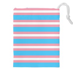 Trans Flag Stripes Drawstring Pouch (5xl) by WetdryvacsLair