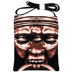 Creepy Head Portrait Artwork Shoulder Sling Bag by dflcprintsclothing