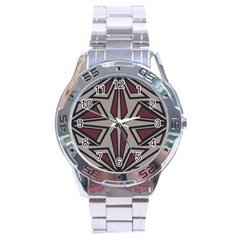 Abstract Pattern Geometric Backgrounds Stainless Steel Analogue Watch by Eskimos