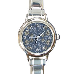 Folk Flowers Print Floral Pattern Ethnic Art Round Italian Charm Watch by Eskimos