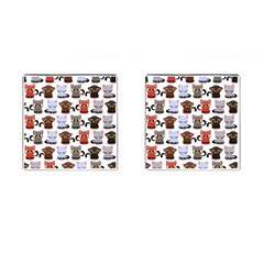 Seamless Pattern With Cute Little Kittens Various Color Cufflinks (square) by Jancukart