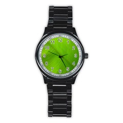 Banana Leaf Stainless Steel Round Watch by artworkshop