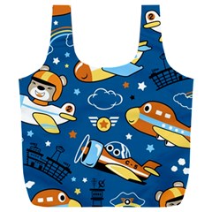 Seamless-pattern-with-nice-planes-cartoon Full Print Recycle Bag (xxxl) by Jancukart