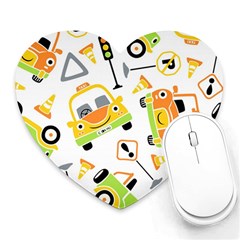 Seamless-pattern-vector-illustration-vehicles-cartoon Heart Mousepads by Jancukart