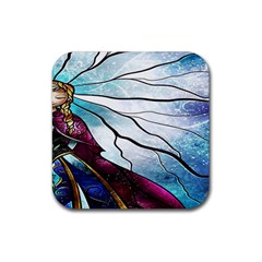 Anna Disney Frozen Stained Glass Rubber Coaster (square) by artworkshop