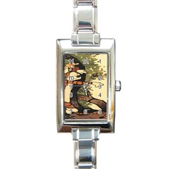 Calvin And Hobbes Rectangle Italian Charm Watch by artworkshop