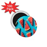 Watermelon Blue Background 1.75  Magnets (100 pack)  Front