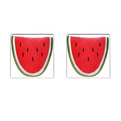 Watermelon Pillow Fluffy Cufflinks (square) by artworkshop