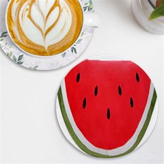 Watermelon Pillow Fluffy Uv Print Round Tile Coaster by artworkshop