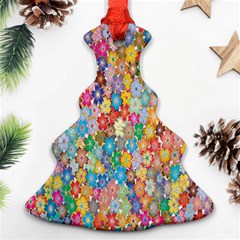 Floral Flowers Ornament (christmas Tree)  by artworkshop