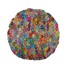 Floral Flowers Standard 15  Premium Flano Round Cushions by artworkshop