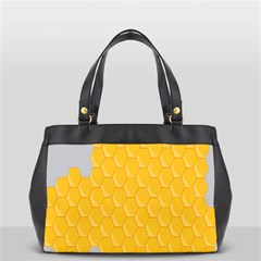 Hexagons Yellow Honeycomb Hive Bee Hive Pattern Oversize Office Handbag (2 Sides) by artworkshop