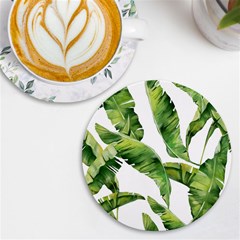 Sheets Tropical Plant Palm Summer Exotic Uv Print Round Tile Coaster by artworkshop