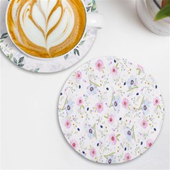 Pattern Flowers Uv Print Round Tile Coaster by artworkshop