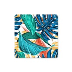 Leaves Tropical Exotic Square Magnet by artworkshop