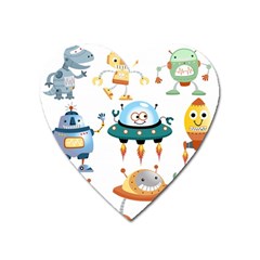 Vector-set-funny-robots-cartoon Heart Magnet by Jancukart